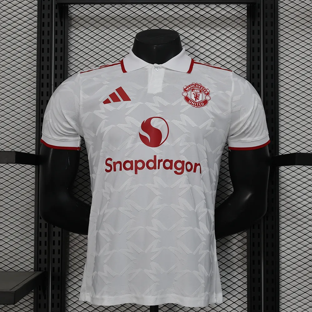 Maillot Match Manchester United Polo Blanc 2024-2025 (4) Manchester United Polo Shirt White 2024/2025 - Image 1