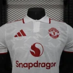 Manchester United Polo Shirt White 2024/2025 - Image 3