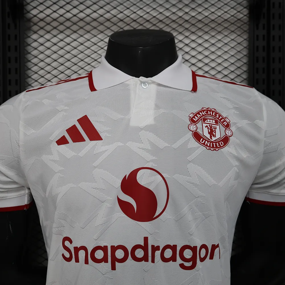 Maillot Match Manchester United Polo Blanc 2024-2025 (6) Manchester United Polo Shirt White 2024/2025 - Image 3