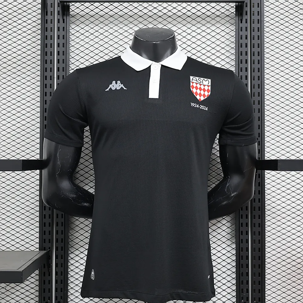 Maillot Joueur Monaco Spécial "100 Ans Noir" 2024/2025 Maillot Joueur Monaco Spécial "100 Ans Noir" 2024/2025