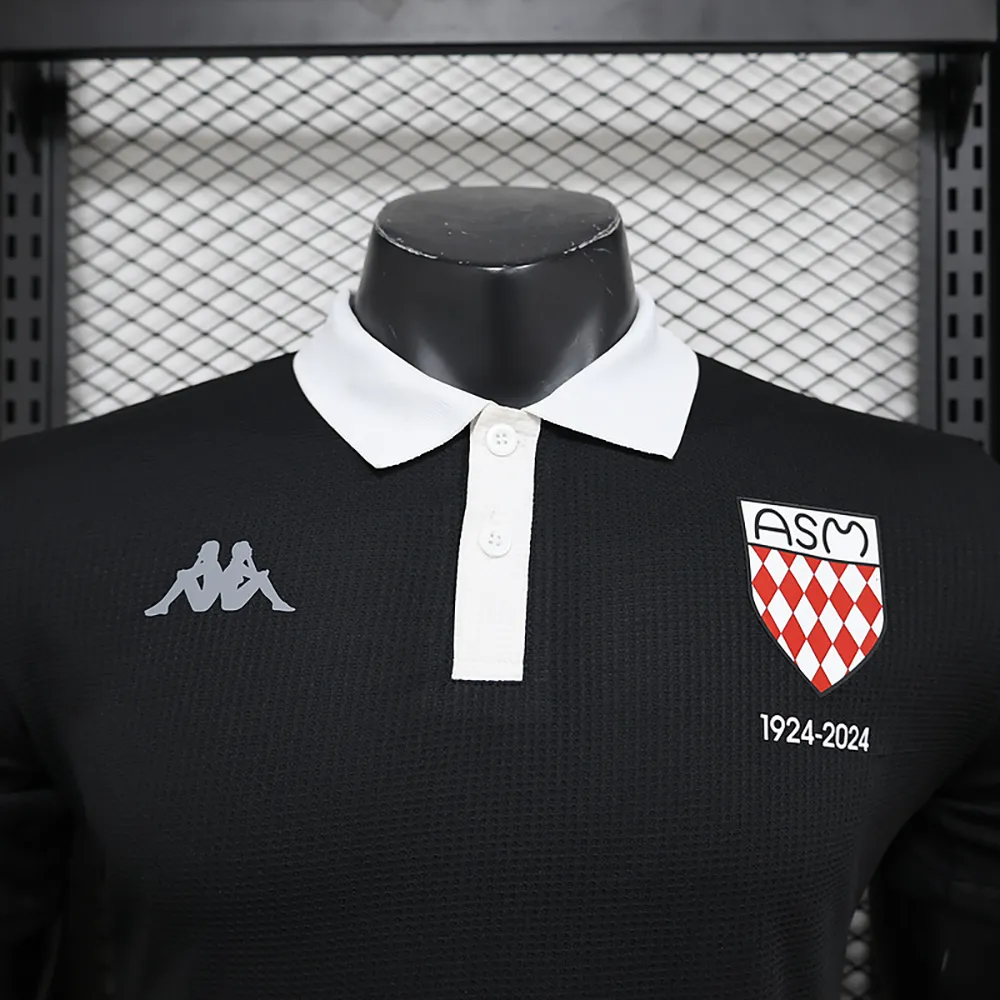 Maillot Match Monaco 100 Ans Noir 2024-2025 (3) Maillot Joueur Monaco Spécial "100 Ans Noir" 2024/2025 – Image 3