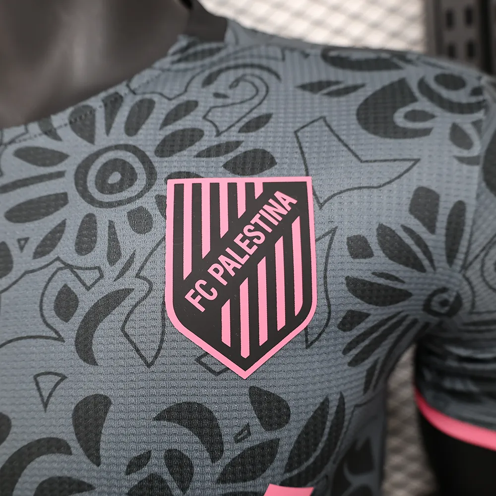 Maillot Match Palestine Concept Fleur Noir 2025-2026 (4) Maillot Joueur Palestine Concept Fleur Noir 2025/2026 – Image 4