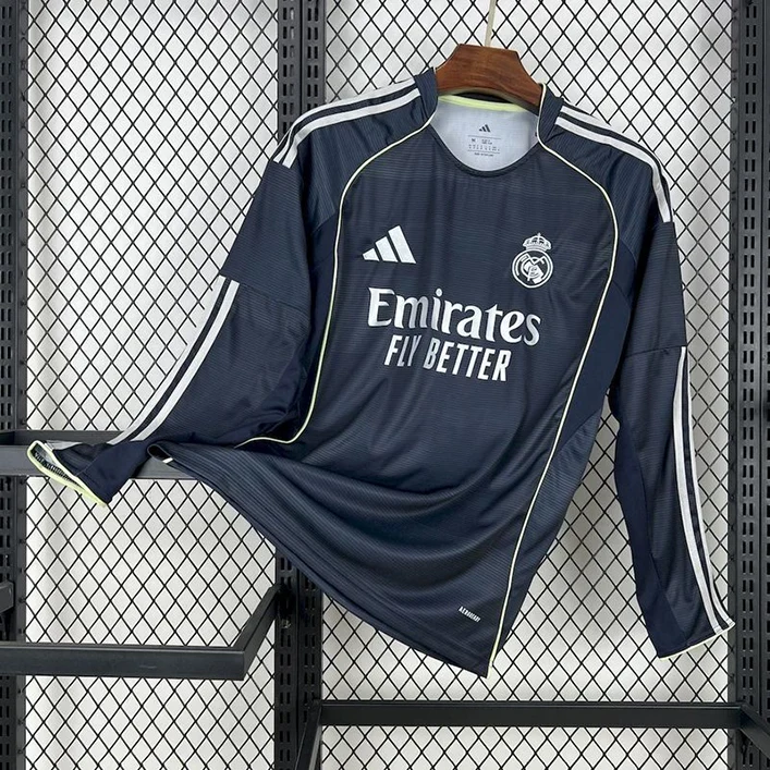 Maillot Real Madrid Extérieur Manches Longues 2025-2026 (2) Maillot Real Madrid Extérieur Manches Longues 2025/2026